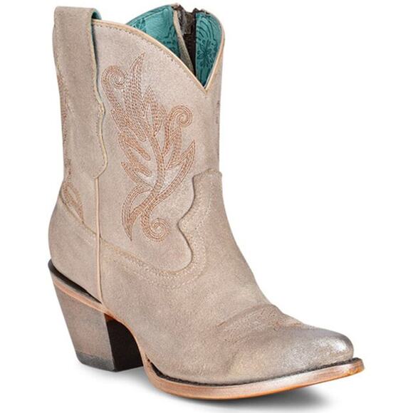 Corral Boots Shoes - Corral Women's Embroidered Western Pointed Toe Fashion Booties Tan Size US 7